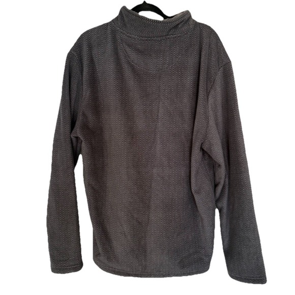 London Fog 1/4 Zip Pullover Mens Sz 2XL Gray Herringbone Sherpa Fleece Lined - Picture 3 of 5